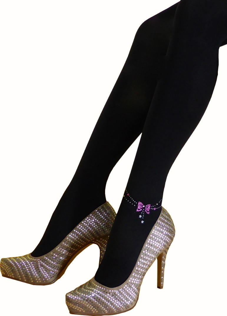 Fashion black tights with anklets - Epundo - Nylonland